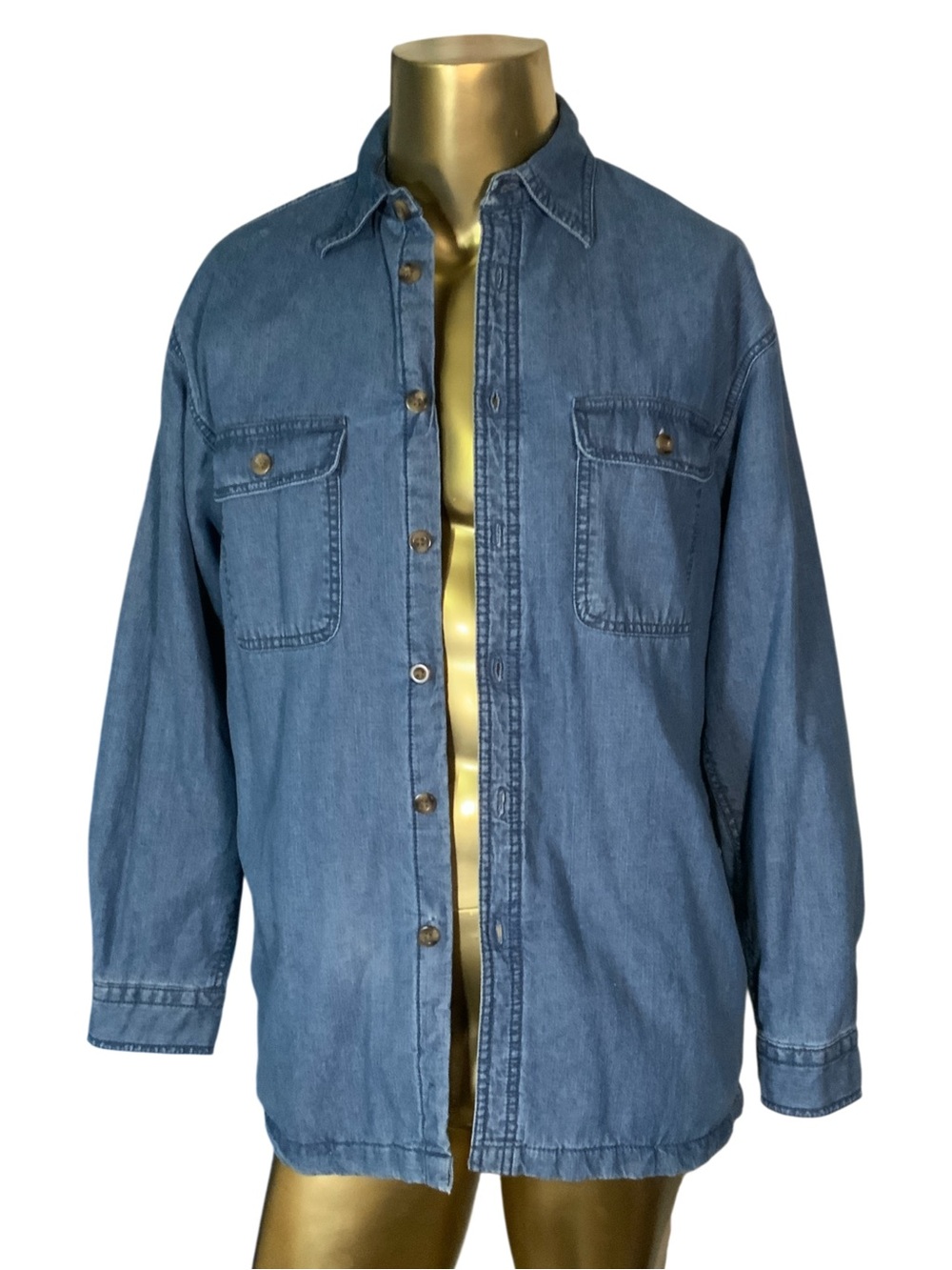 Arrow Blue Jeans Co. Workwear Quilt-Lined Denim Button-Front Shirt